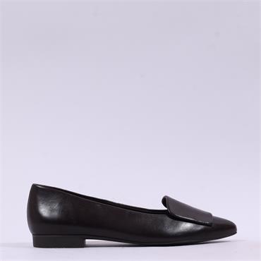 Paul Green Slip On Square Detail Loafer - Mocha Leather